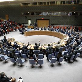 UN Photo/Evan Schneider Blick auf den runden Tisch des UN-Sicherheitsrats